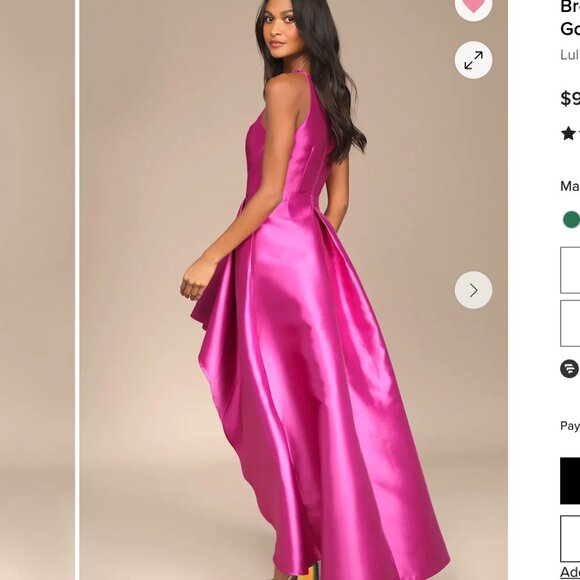 LULUS | LIKE NEW | Broadway Show Magenta High-Low Maxi Dress | Pre-Hemmed | SZ L - Picture 2 of 4